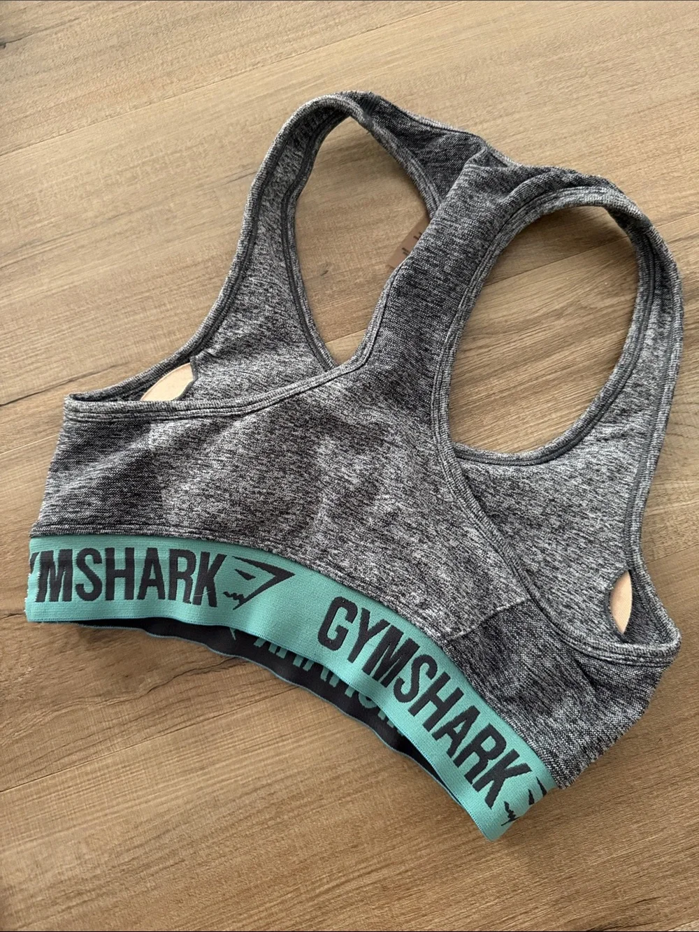 Gymshark Grey and Turquoise Set - Sports Bra Bike Shorts Leggings
